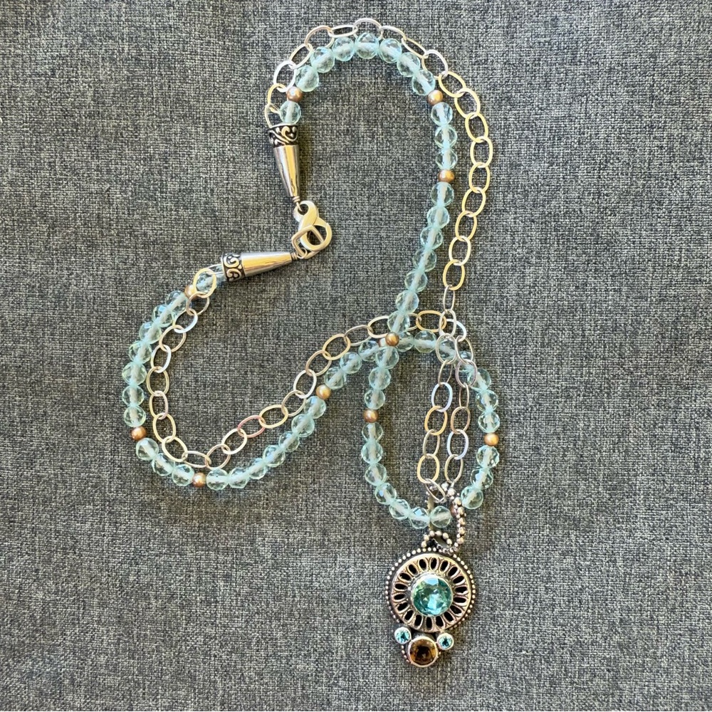 Mars And Valentine Echo Of The Dreamer Aqua Marine Blue Necklace